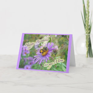 Honeybee on Asters Birthday Coordinating Items Card