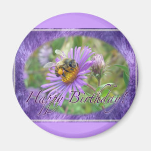 Honeybee on Asters Birthday Coordinating Items Magnet