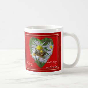 Honeybee on Asters Valentine Coffee Mug