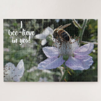 Honeybee on blackberry flower jigsaw puzzle