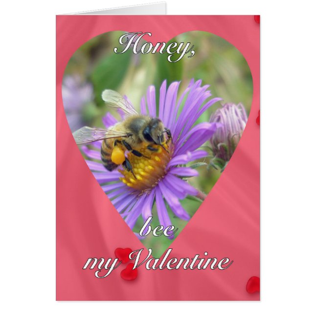 Honeybee on Fall Asters Valentine (Front)