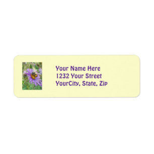 Honeybee on Fall Asters Wildflower Address Label Return Address Label