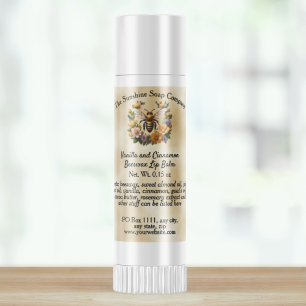 Honeybee on Parchement Lip Balm Tube Label