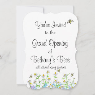 Honeybee Open House Custom Invitation Chamomile 