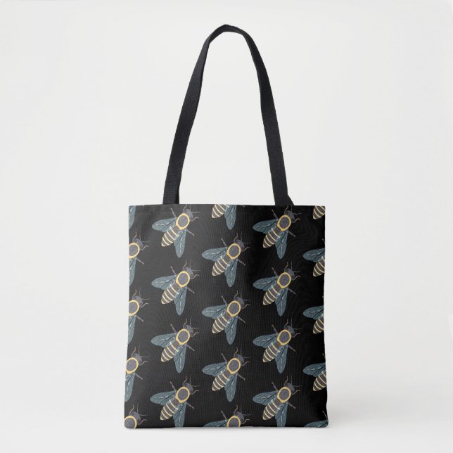 Honeybee (pattern black) - Tote Bag (Front)