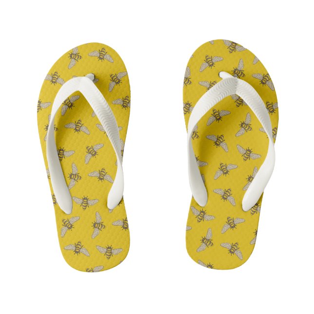 Honeybee Pattern Kid's Thongs (Footbed)