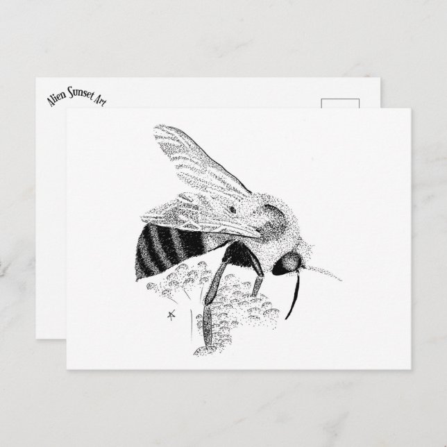 Honeybee Postcard (Front/Back)