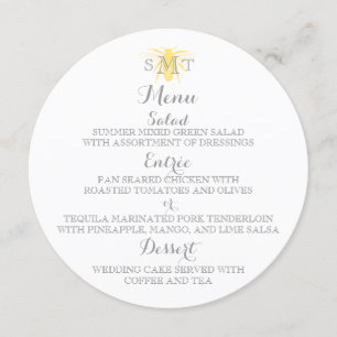 Honeybee Wedding Round Menu