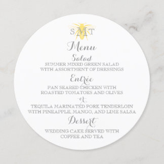 Honeybee Wedding Round Menu