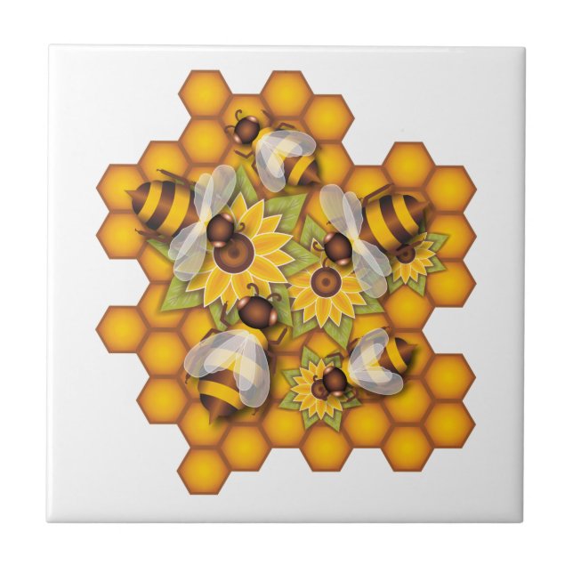 Honeybees Ceramic Tile (Front)