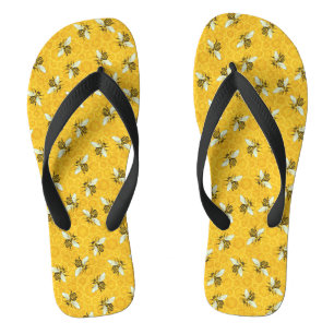 Honeybees Honeycomb Bumble Bee Hive Pattern Thongs