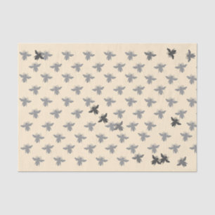Honeybees in Flight on Creamed Honey Background Tissue Paper