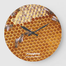 Honeybees in the hive large clock
