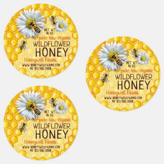 Honeybees Wildflower Honey Apiary Jar Lid