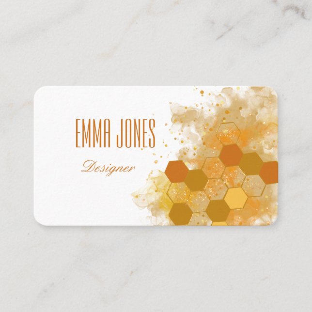 Honeycomb Alcohol Ink Business Card (Front)