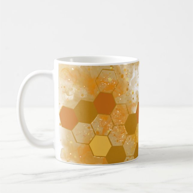Honeycomb Alcohol Ink  Coffee Mug (Left)