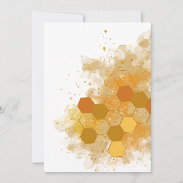 Honeycomb Alcohol Ink  Save The Date (Front)