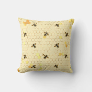Honeycomb and  Bees Cushion