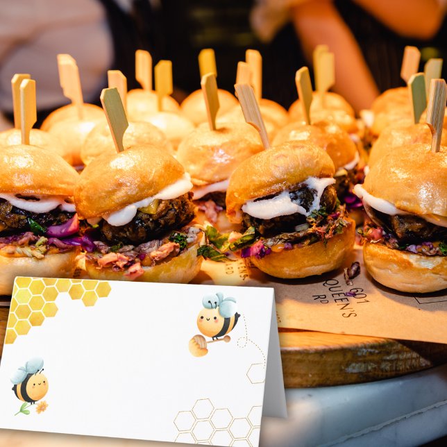 Honeycomb and Bees Food Labels Place Card (Creator Uploaded)