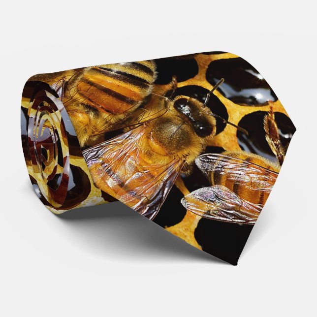 Honeycomb and Bees Tie (Rolled)