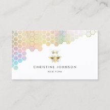 honeycomb and faux gold foil Queen bee logo