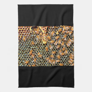 Honeycomb and Honey Bees Towel