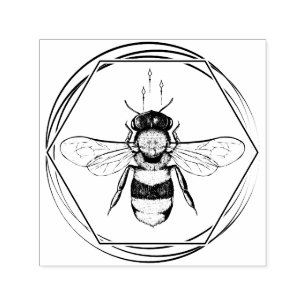 Honeycomb Apiary Skincare Tattoo Art Bee Self-inking Stamp