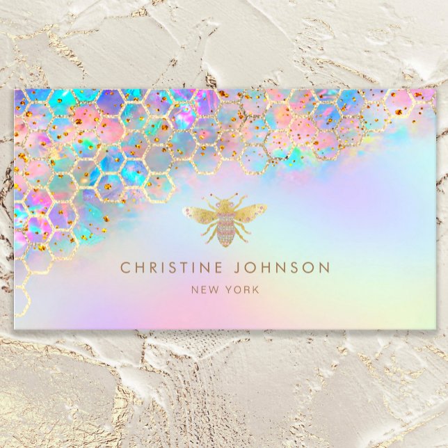 honeycomb bee colourful business card (Creator Uploaded)