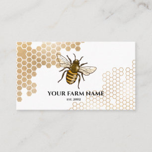 Honeycomb Bee Farm Beekeeper Apiarist Honeybees Bu Business Card
