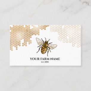 Honeycomb Bee Farm Beekeeper Apiarist Honeybees Business Card