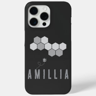 Honeycomb Bee Name Typography Design iPhone 15 Pro Max Case