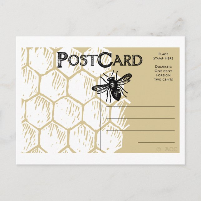 Honeycomb Bee Postcard (Front)
