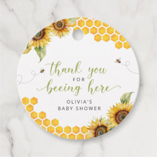 Honeycomb Bee Summer Baby Shower Thank You Favour Tags