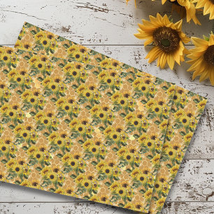 Honeycomb Bee Sunflower pattern  Tissue Paper
