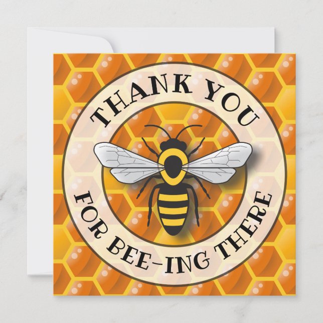 Honeycomb & Bee Thank You Template (Front)