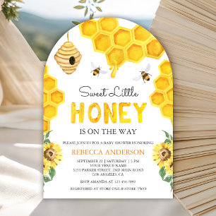 Honeycomb Beehive Sweet Honey Bee Baby Shower Invitation