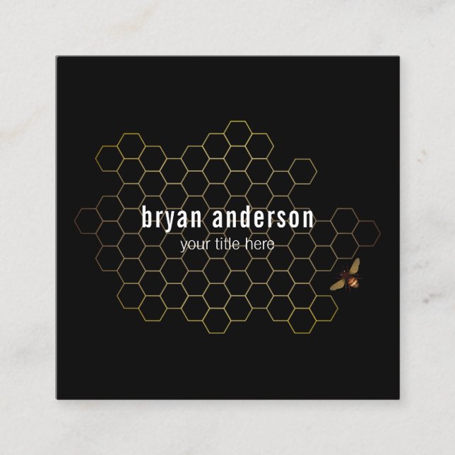 Honeycomb Beekeeper Business Card (Front)