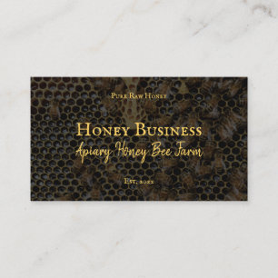 Honeycomb beekeeper pureraw farm photo Apiary Business Card