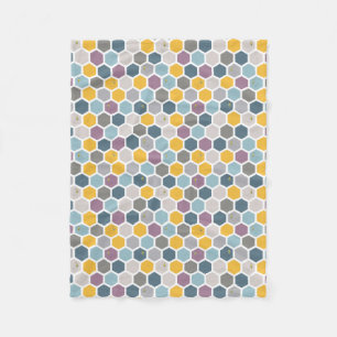 Honeycomb Bees Fleece Blanket