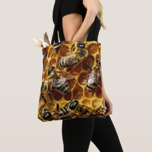 Honeycomb Bees Tote Bag