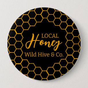 Honeycomb – Black or White Background 10 Cm Round Badge