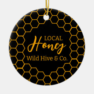 Honeycomb – Black or White Background Ceramic Ornament