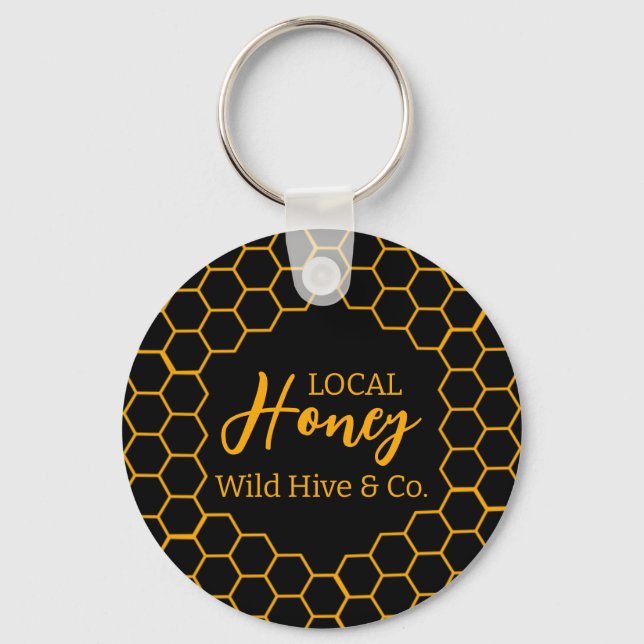 Honeycomb – Black or White Background Key Ring (Front)