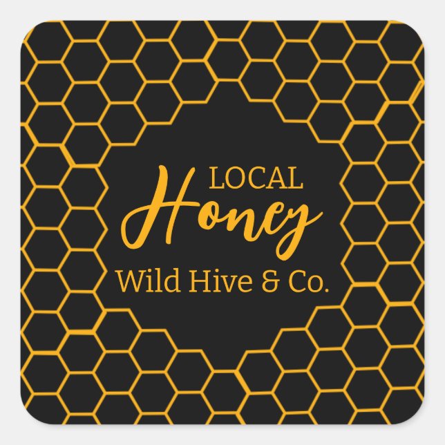 Honeycomb – Black or White Background Square Sticker (Front)