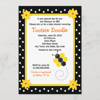 Honeycomb Bumble Bee 5x7 Baby Shower Invitation