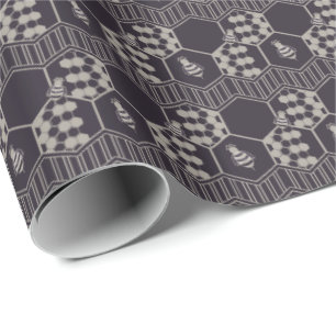 Honeycomb   Bumble Bee Honeycomb Wrapping Paper