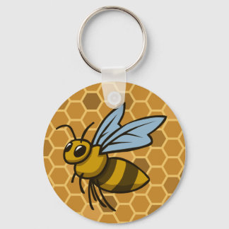 Honeycomb Bumble Bee Key Ring