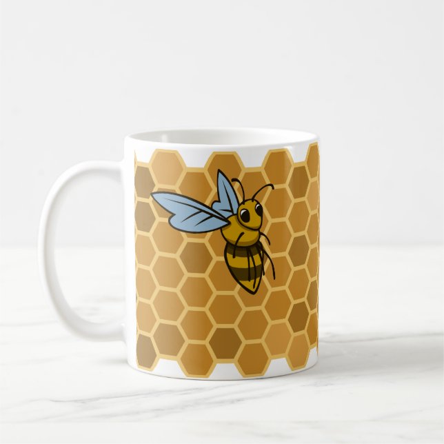 Honeycomb Bumble Bees Coffee Mug (Left)
