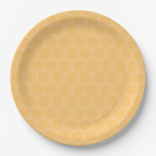 Honeycomb Bumblebee Baby Shower Paper Plate