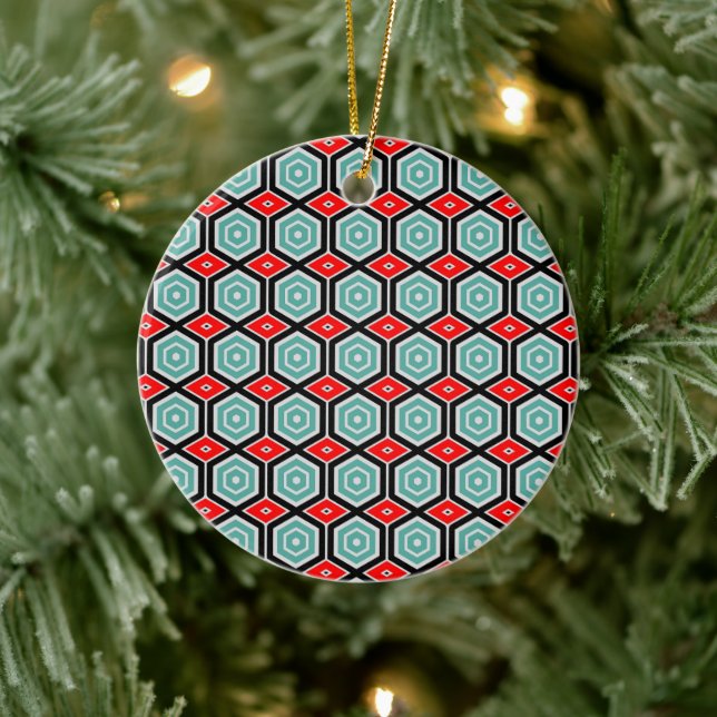 Honeycomb Ceramic Circle Ornament (Tree)
